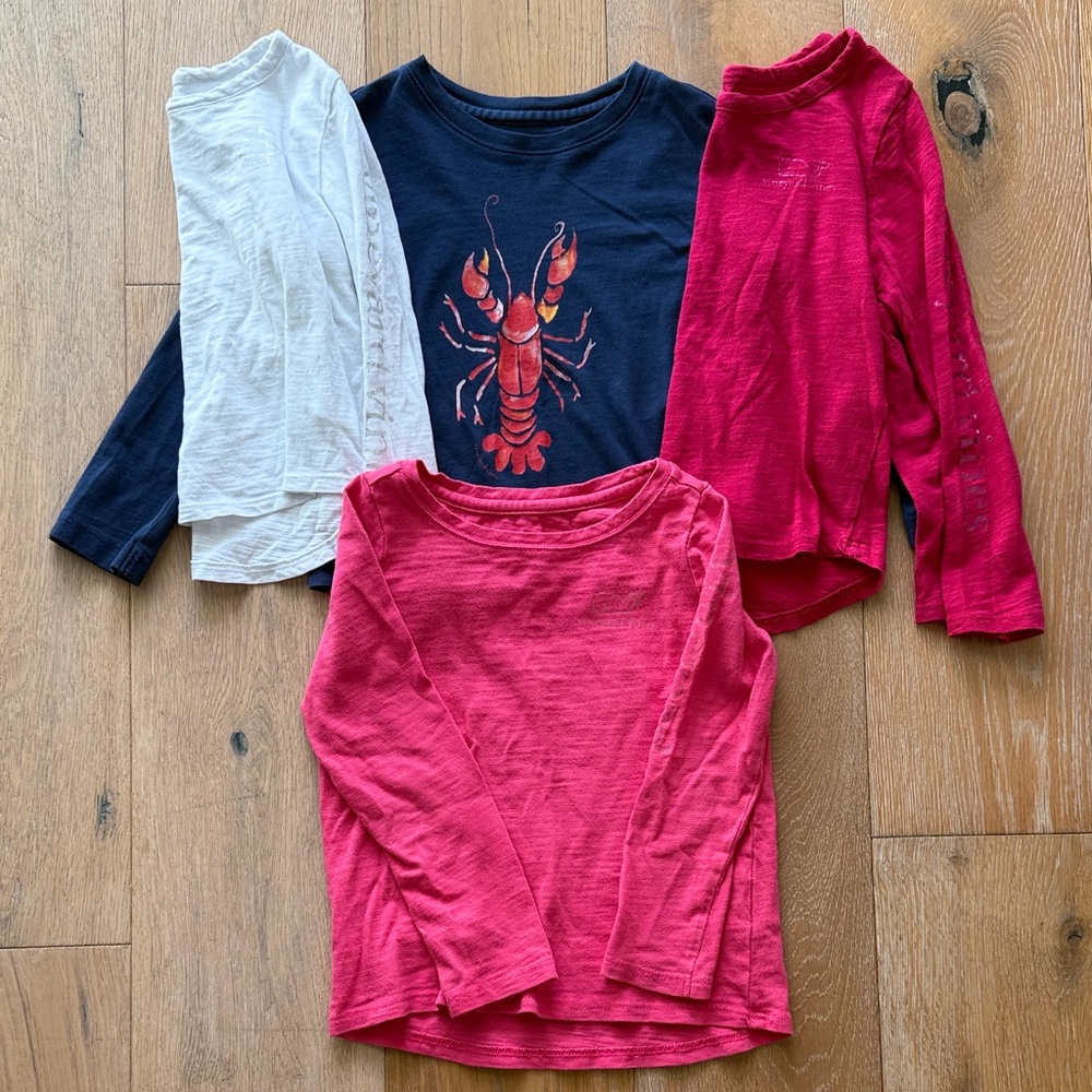 Girls vineyard vines set of 4 long sleeve shirts